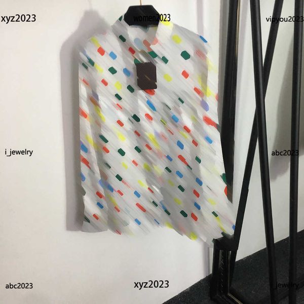 luxury womens designer clothing colorful dot printing lady blouse size s-l long sleeved lapel shirt, White
luxury womens designer clothing colorful dot printing lady blouse size s-l long sleeved lapel shirt, White