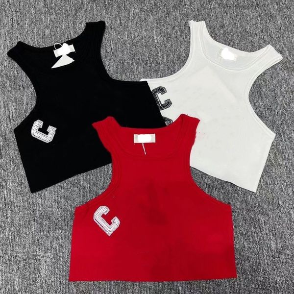 23ss c's spring/summer designer women's clothing new stylish all-fit heavy sequin knit small halter tank for women short, White
23ss c's spring/summer designer women's clothing new stylish all-fit heavy sequin knit small halter tank for women short, White
