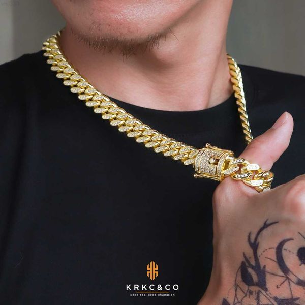 krkc high polished jewelry 14mm 18-26inch sliver 18k gold plated choker stainless steel iced out cuban link chain necklace men, Silver
krkc high polished jewelry 14mm 18-26inch sliver 18k gold plated choker stainless steel iced out cuban link chain necklace men, Silver