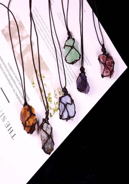 pendant necklaces reiki healing quartz stone necklace braid net pocket crystal natural mineral fluorite labradorite3278930, Silver
pendant necklaces reiki healing quartz stone necklace braid net pocket crystal natural mineral fluorite labradorite3278930, Silver