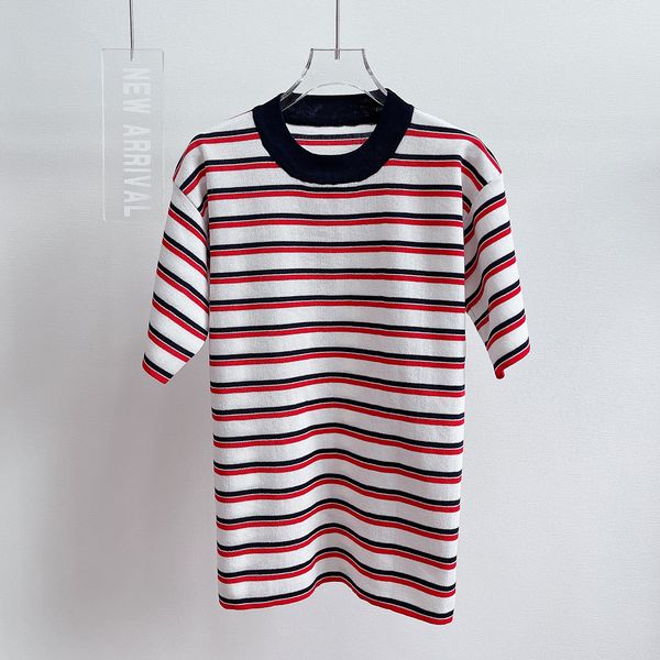603 l 2023 summer sweaters women's pullover sweater red striped crew neck short sleeve brand same style women's yl, White;black
603 l 2023 summer sweaters women's pullover sweater red striped crew neck short sleeve brand same style women's yl, White;black