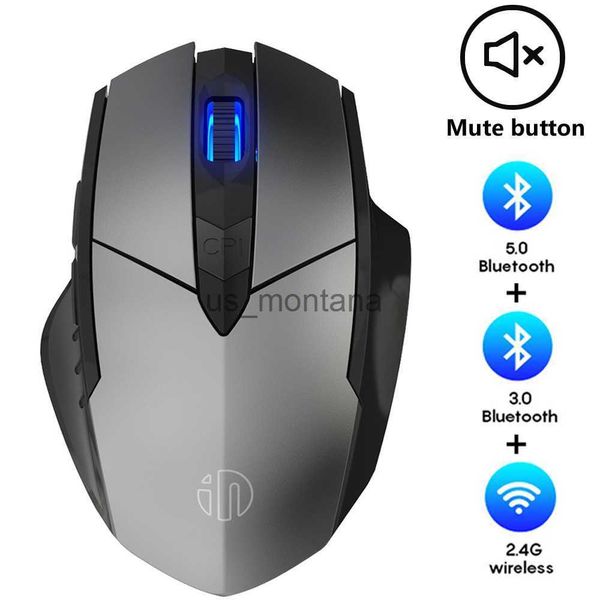 Image of Mice Bluetooth 24G USB Silent Wireless Mouse Rechargeable Charging Home Game Ergonomic Noiseless Mouse for Computer Laptop PC J230606