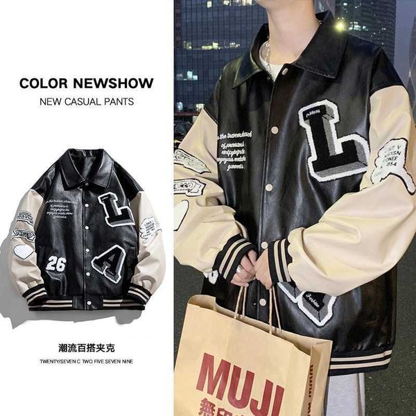 2023 spring new ins jacket men's loose couple trend towel embroidered pu leather coat casual men rzka, White;black
2023 spring new ins jacket men's loose couple trend towel embroidered pu leather coat casual men rzka, White;black