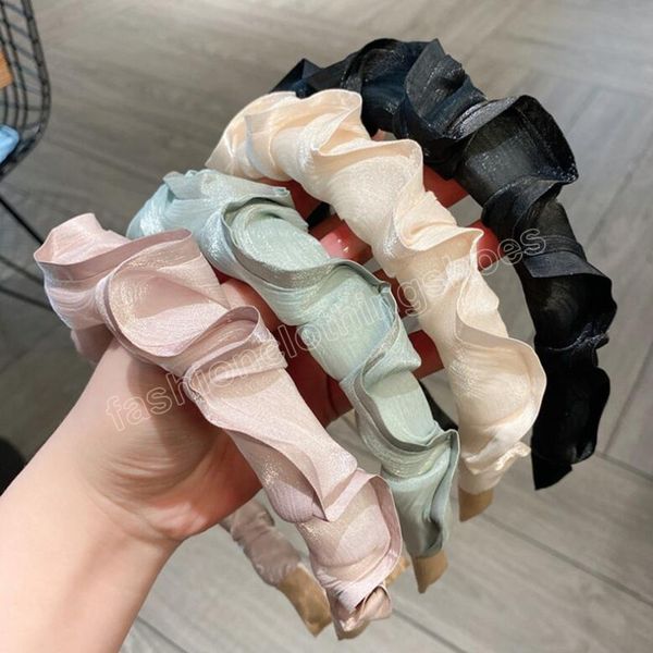 fashion headband for narrow side pleated flower hairband cool casual headwear summer hair accessories, Slivery;white
fashion headband for narrow side pleated flower hairband cool casual headwear summer hair accessories, Slivery;white