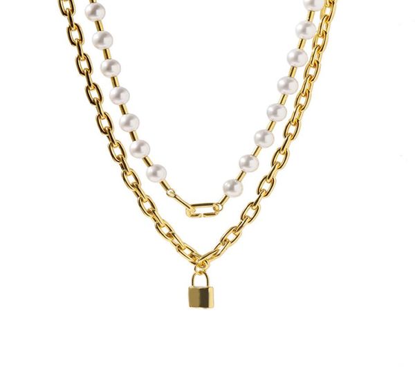 luxury mens jewelry necklace gold double layer pearl thick chains lock pendant necklaces for women stainless steel punk hip hop6952733, Silver
luxury mens jewelry necklace gold double layer pearl thick chains lock pendant necklaces for women stainless steel punk hip hop6952733, Silver