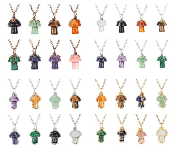 retro wire wrap carving mushroom pendant reiki healing crystal tiger eye rose quartz opal aventurines necklace for women jewelry b2969283, Silver
retro wire wrap carving mushroom pendant reiki healing crystal tiger eye rose quartz opal aventurines necklace for women jewelry b2969283, Silver