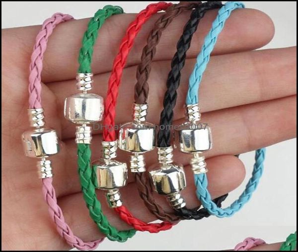 50pcslot m round braided rope pu leather charm bracelets for women copper buckle fits diy beads brand jewelry handcraft drop deli2214576, Golden;silver
50pcslot m round braided rope pu leather charm bracelets for women copper buckle fits diy beads brand jewelry handcraft drop deli2214576, Golden;silver