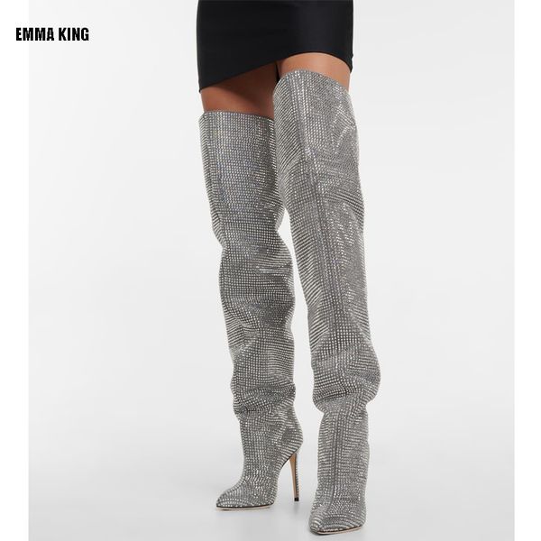 luxury crystal embellished women over the knee boots /12cm thin heel boots ladies rhinestone boots runway shoes winter, Black
luxury crystal embellished women over the knee boots /12cm thin heel boots ladies rhinestone boots runway shoes winter, Black