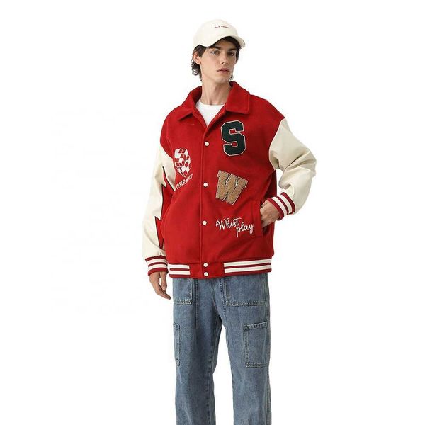 high quality man bomber varsity jacket fashion warm men baseball jacket iui, Black;brown
high quality man bomber varsity jacket fashion warm men baseball jacket iui, Black;brown