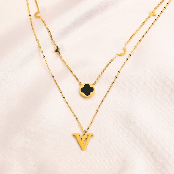 classical women luxury designer necklace choker pendant chain 18k gold plated stainless steel letter necklaces wedding jewelry accessories 2, Silver
classical women luxury designer necklace choker pendant chain 18k gold plated stainless steel letter necklaces wedding jewelry accessories 2, Silver