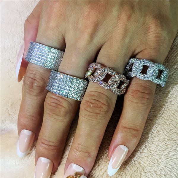 vecalon luxury hiphop rings for women men bijou 925 sterling silver pave aaaaa cz engagement wedding band ring party jewelry, Slivery;golden
vecalon luxury hiphop rings for women men bijou 925 sterling silver pave aaaaa cz engagement wedding band ring party jewelry, Slivery;golden