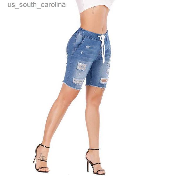 new women summer elastic waist ripped denim shorts fashion high elasticity skinny jeans shorts street trendy clothes s-2xl l230522, White;black
new women summer elastic waist ripped denim shorts fashion high elasticity skinny jeans shorts street trendy clothes s-2xl l230522, White;black