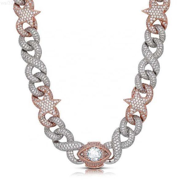 2023 hip hop bling men women jewelry silver rose two tone plated 15mm infinity cuban chain eye star charm ice necklace
2023 hip hop bling men women jewelry silver rose two tone plated 15mm infinity cuban chain eye star charm ice necklace