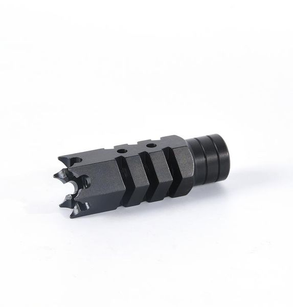 steel fishbone style black muzzle brake for 308 762 5824 pitch jam nut included4779991
steel fishbone style black muzzle brake for 308 762 5824 pitch jam nut included4779991