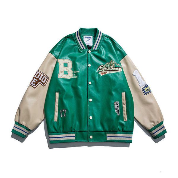 yidao ancient 2022 spring dress flocking embroidery baseball jacket men's fashion brand street pu leather splice casual coat nro5, White;black
yidao ancient 2022 spring dress flocking embroidery baseball jacket men's fashion brand street pu leather splice casual coat nro5, White;black