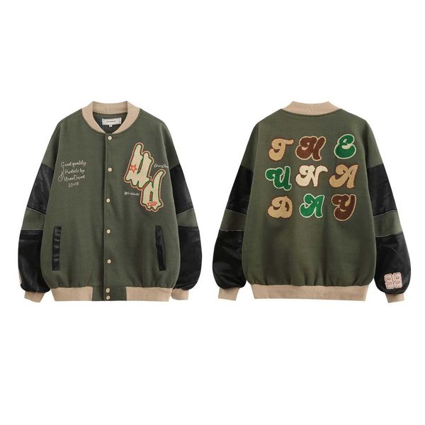 trendy ins american high street splice small impression embroidered baseball suit autumn/winter men's and women's loose jacket coa, White;black
trendy ins american high street splice small impression embroidered baseball suit autumn/winter men's and women's loose jacket coa, White;black