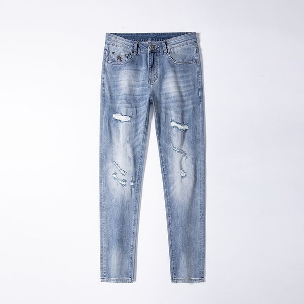new designer mens jeans skinny pants casual luxury jeans men fashion distressed ripped slim motorcycle moto biker denim hip hop pants thin, Blue
new designer mens jeans skinny pants casual luxury jeans men fashion distressed ripped slim motorcycle moto biker denim hip hop pants thin, Blue