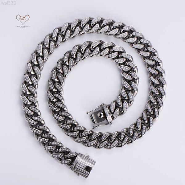 aizl titanium steel necklace 17.8mm cuban chains hiphop full diamond stainless steel necklace wholesale, Silver
aizl titanium steel necklace 17.8mm cuban chains hiphop full diamond stainless steel necklace wholesale, Silver