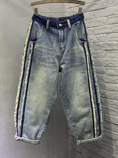 jeans spring and summer new splicing contrast color denim harem pants women's high waist vintage loose jeans anklelength pants trendy, Blue
jeans spring and summer new splicing contrast color denim harem pants women's high waist vintage loose jeans anklelength pants trendy, Blue