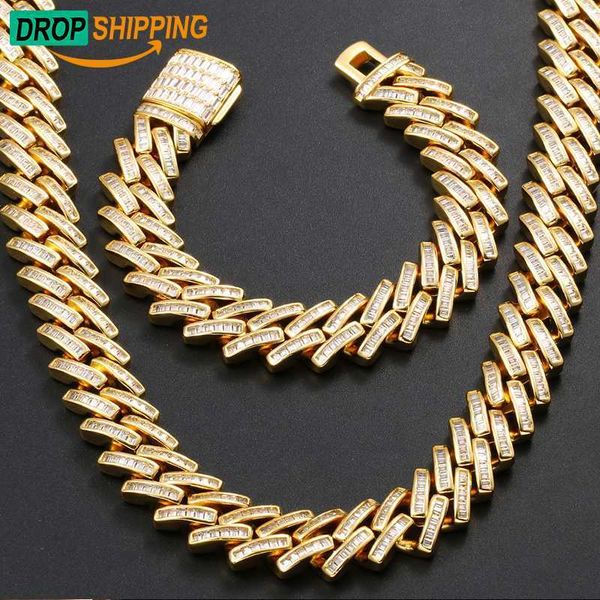 dropshipping jewelry mens 14mm 18k gold plated brass 1 row baguette cz diamond iced out cuban link chain necklace, Silver
dropshipping jewelry mens 14mm 18k gold plated brass 1 row baguette cz diamond iced out cuban link chain necklace, Silver