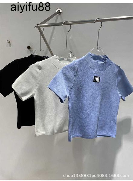 king 2019 spring and summer new black slim knit bottomed shirt women's short sleeve letter top, White
king 2019 spring and summer new black slim knit bottomed shirt women's short sleeve letter top, White