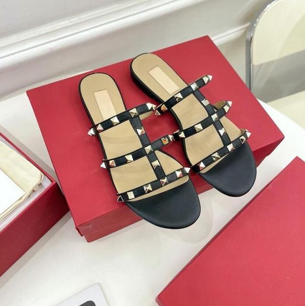 summer women sandals flat heels rivets beach slippers v brand nude black gold genuine leather peep toe luxury flat slipper with dust bag 35-
summer women sandals flat heels rivets beach slippers v brand nude black gold genuine leather peep toe luxury flat slipper with dust bag 35-