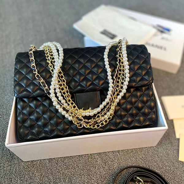 2023 classic women designer luxury one shoulder bag pearl chain tote bag fashion senior black crossbody bag
2023 classic women designer luxury one shoulder bag pearl chain tote bag fashion senior black crossbody bag