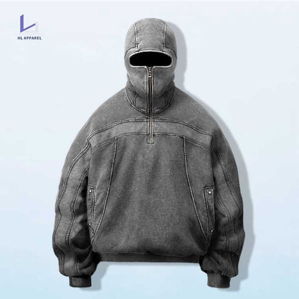 hl manufacturer wholesale drop shoulder vintage blank hooded sweater custom men acid wash full face zip up hoodie with eye holes ha, Black
hl manufacturer wholesale drop shoulder vintage blank hooded sweater custom men acid wash full face zip up hoodie with eye holes ha, Black