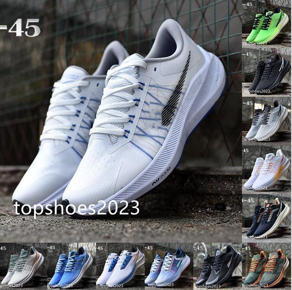 Image of Mens Air ZOOM Pegasus 37 39 Casual Shoes Women Classic Max Flyease 35 38 Triple White Be True Midnight Black Navy Chlorine Blue Ribbon Green Wolf Grey Designer Sneakers