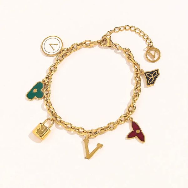 classic bracelets bangle 18k gold plated stainless steel flower letter pendants lovers gift wristband cuff chain women bracelet for birthday, Black
classic bracelets bangle 18k gold plated stainless steel flower letter pendants lovers gift wristband cuff chain women bracelet for birthday, Black