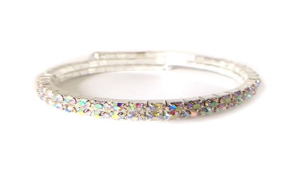 2 row wedding bridal spiral rhinestone crystal stretch bracelets bangle silver plated and gold plated jewelry accessories for wome6372439, Black
2 row wedding bridal spiral rhinestone crystal stretch bracelets bangle silver plated and gold plated jewelry accessories for wome6372439, Black