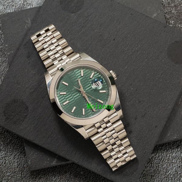 luxury wristwatch brand new men's automatic watches datejust 126300 41mm mint green motif dial watch, Slivery;brown
luxury wristwatch brand new men's automatic watches datejust 126300 41mm mint green motif dial watch, Slivery;brown