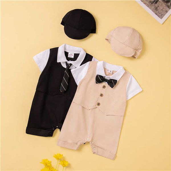 jumpsuits newborn male baby gentleman work short sleeved tuxedo jumpsuit summer dress with hat and bow tie/neckline g220606, Blue
jumpsuits newborn male baby gentleman work short sleeved tuxedo jumpsuit summer dress with hat and bow tie/neckline g220606, Blue