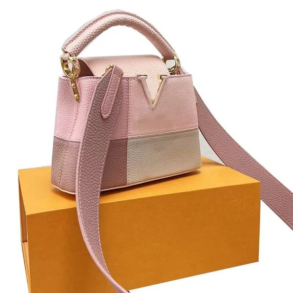 2023 women handbag hand tote bag genuine leather shoulder crossbody bags patchwork color stitched cross-body purse mini capucine handbags re, Black;red
2023 women handbag hand tote bag genuine leather shoulder crossbody bags patchwork color stitched cross-body purse mini capucine handbags re, Black;red