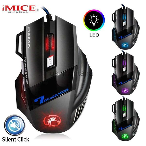 Image of Mice Wired Gaming Mouse USB Computer Mouse Gaming RGB Mause Gamer Ergonomic Mouse 7 Button 5500DPI LED Silent Game Mice For PC Laptop J230606