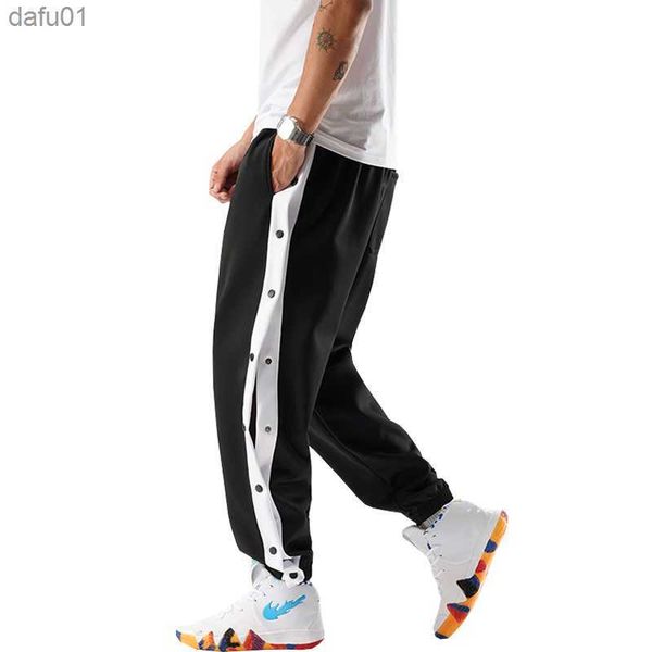 2023 new men hip hop pants side buttons men's elastic waist loose style men joggers trousers l230520, Black
2023 new men hip hop pants side buttons men's elastic waist loose style men joggers trousers l230520, Black