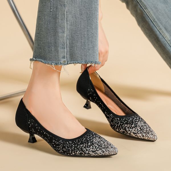 large high-heeled womens shoes 42/43/41 square toe thick heel knitting fashion breathable anti-slip beautiful color 2023 spring, Black
large high-heeled womens shoes 42/43/41 square toe thick heel knitting fashion breathable anti-slip beautiful color 2023 spring, Black