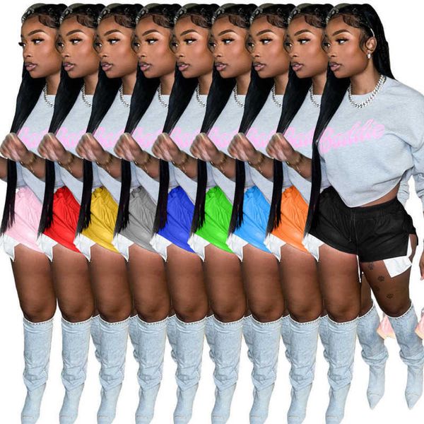 2023 designer womens pu leather shorts high waist irregular lace up short pants split women versatile cargo, White;black
2023 designer womens pu leather shorts high waist irregular lace up short pants split women versatile cargo, White;black