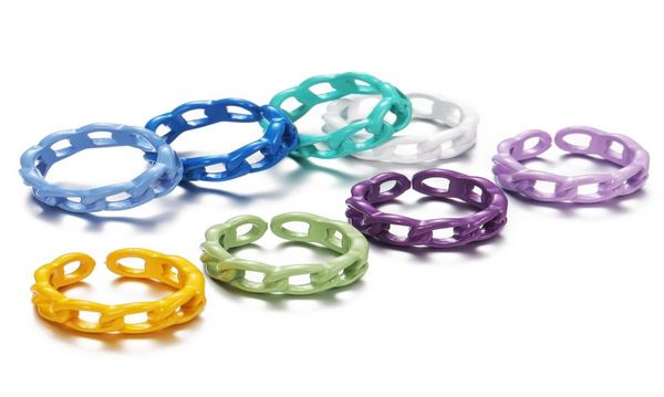 enamel alloy link chain ring hollow painting candy colors open design rings for women geometric jewelry gifts1434172, Silver
enamel alloy link chain ring hollow painting candy colors open design rings for women geometric jewelry gifts1434172, Silver