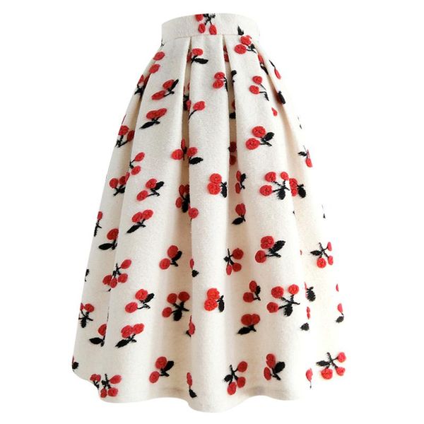 dresses autumn winter vinatge thick woolen ball gown skirt women high waist cherry embroidered warm party umbrella skirt, White;black
dresses autumn winter vinatge thick woolen ball gown skirt women high waist cherry embroidered warm party umbrella skirt, White;black