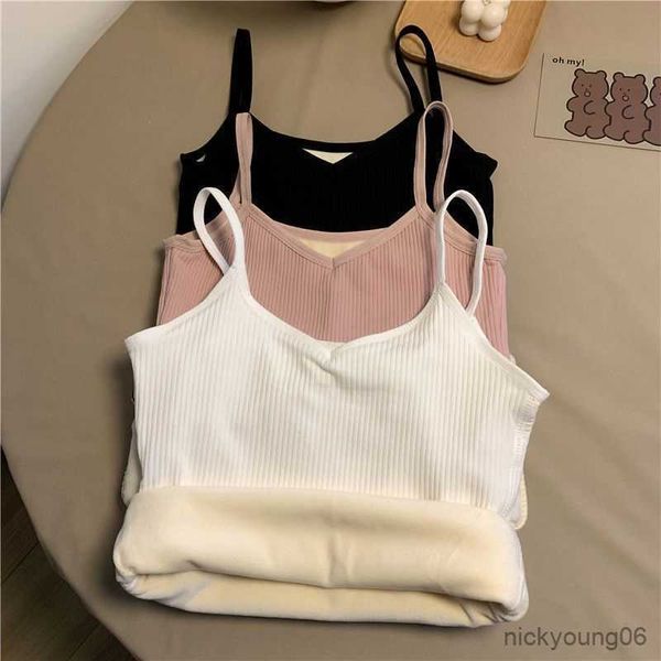 maternity intimates winter velvet padded vest women solid color slim thermal underwear camisole warm sling top, White
maternity intimates winter velvet padded vest women solid color slim thermal underwear camisole warm sling top, White