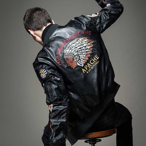 leather coat men's new embroidered fashion urban fit standing collar daily pu leather jacket men crr8, White;black
leather coat men's new embroidered fashion urban fit standing collar daily pu leather jacket men crr8, White;black