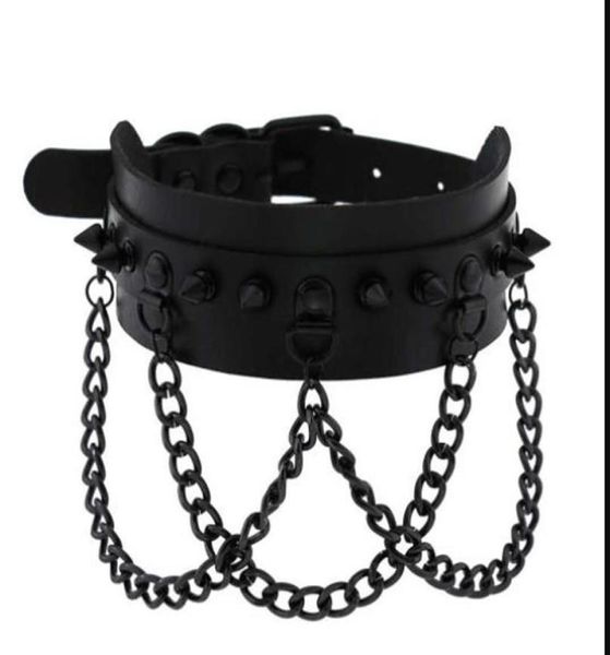 spike choker collar necklace metal chain fashion black leather chokers harajuku jewelry3079228, Silver
spike choker collar necklace metal chain fashion black leather chokers harajuku jewelry3079228, Silver