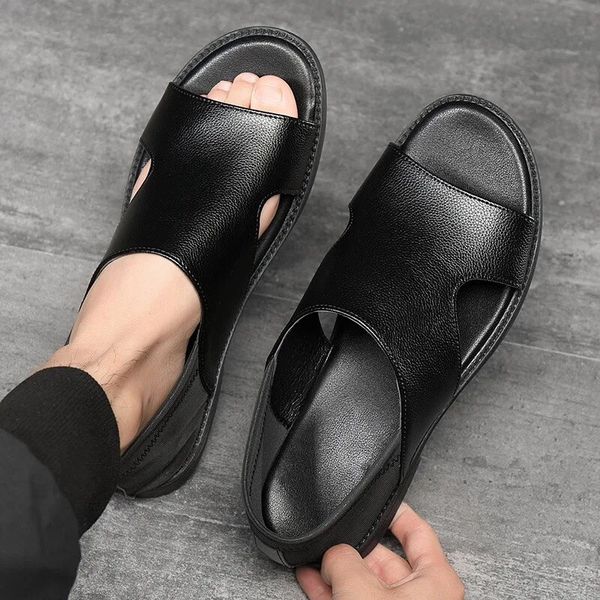 mens sandals summer and summer dual-purpose beach shoes cow leather thick soled shoes casual comfortable shoes, Black
mens sandals summer and summer dual-purpose beach shoes cow leather thick soled shoes casual comfortable shoes, Black