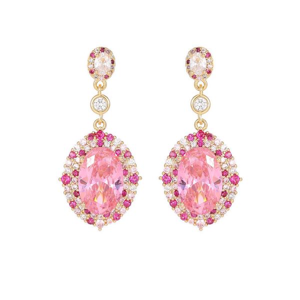luxury designer wedding pink crystal bridal stud earrings for women french style cz bling diamond gold plated oval shape drop ear rings fema, Golden;silver
luxury designer wedding pink crystal bridal stud earrings for women french style cz bling diamond gold plated oval shape drop ear rings fema, Golden;silver