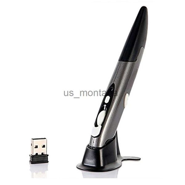 Image of Mice Battery Powered 24GHz USB Wireless Mouse Optical Pen Air Mouse for Laptops Desktops Tablet PC 24G Office Pen Mouse#567 J230606