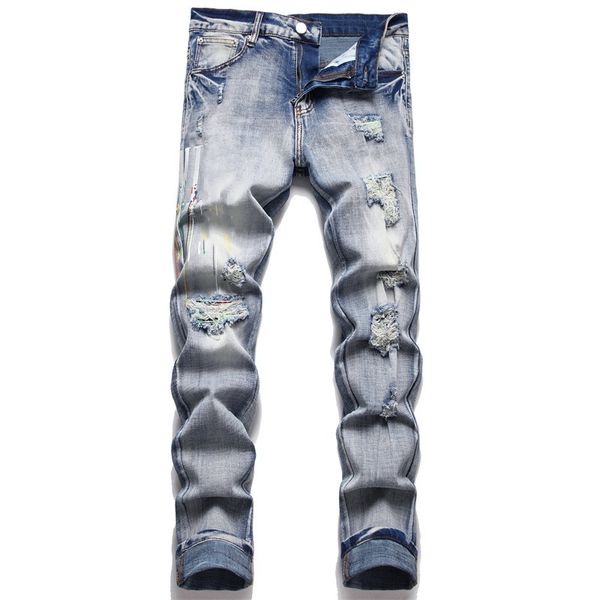 designer mens amiii jeans hip-hop fashion zipper hole wash jean pants retro torn fold stitching men design motorcycle riding cool slim pant, Blue
designer mens amiii jeans hip-hop fashion zipper hole wash jean pants retro torn fold stitching men design motorcycle riding cool slim pant, Blue