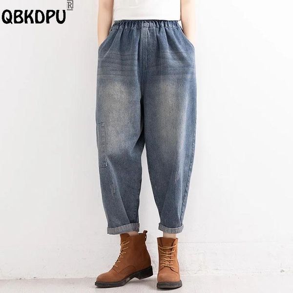 jeans casual oversize 100kg baggy jeans women streetwear bleached elastic high waist vaqueros boyfriend harem denim pants ankle length, Blue
jeans casual oversize 100kg baggy jeans women streetwear bleached elastic high waist vaqueros boyfriend harem denim pants ankle length, Blue