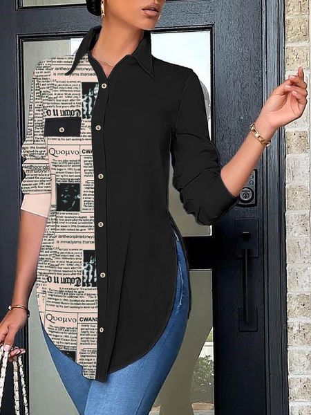 shirts fashion print button shirts for women 2022 autumn long sleeves casual office elegant lady slim shirt clothes irregular, White
shirts fashion print button shirts for women 2022 autumn long sleeves casual office elegant lady slim shirt clothes irregular, White