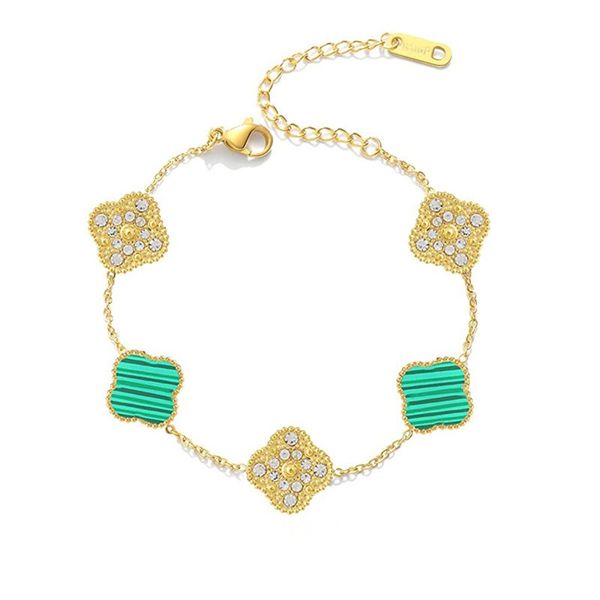 luxury brand designer charm bracelet clover bracelets chain four leaf bracelets 18k gold plated agate diamond fashion love chains for women, Black
luxury brand designer charm bracelet clover bracelets chain four leaf bracelets 18k gold plated agate diamond fashion love chains for women, Black